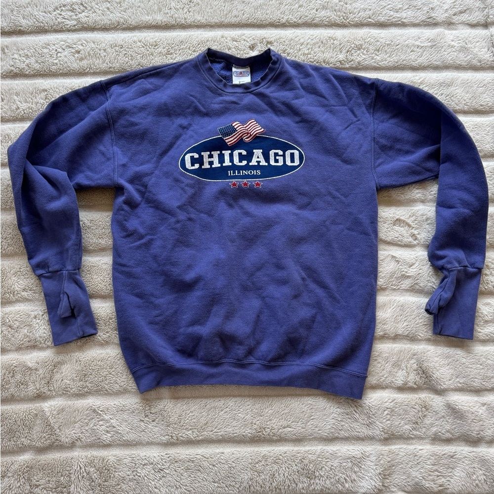 Chicago Illinois Blue Crewneck